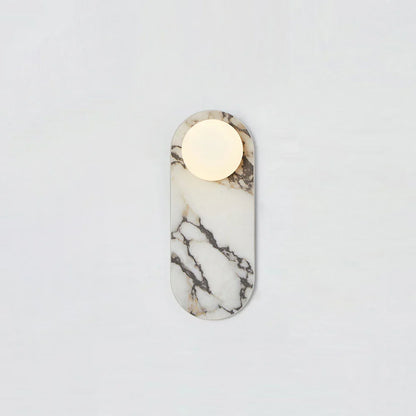 Minimalist Marble Glass Wall Lamp | 5.5 x 13.8 in Elegant Indoor Sconce | Brick by Brick