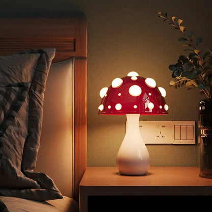 Retro Mushroom LED Table Lamp | Warm Ambient Glow | Corded or Cordless | Brick by Brick