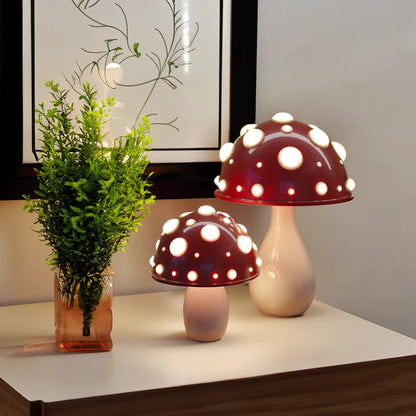 Retro Mushroom LED Table Lamp | Warm Ambient Glow | Corded or Cordless | Brick by Brick