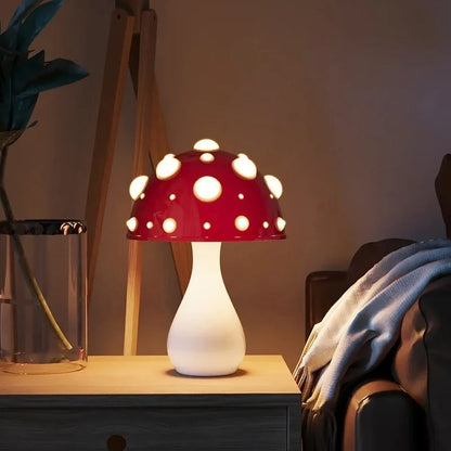 Retro Mushroom LED Table Lamp | Warm Ambient Glow | Corded or Cordless | Brick by Brick