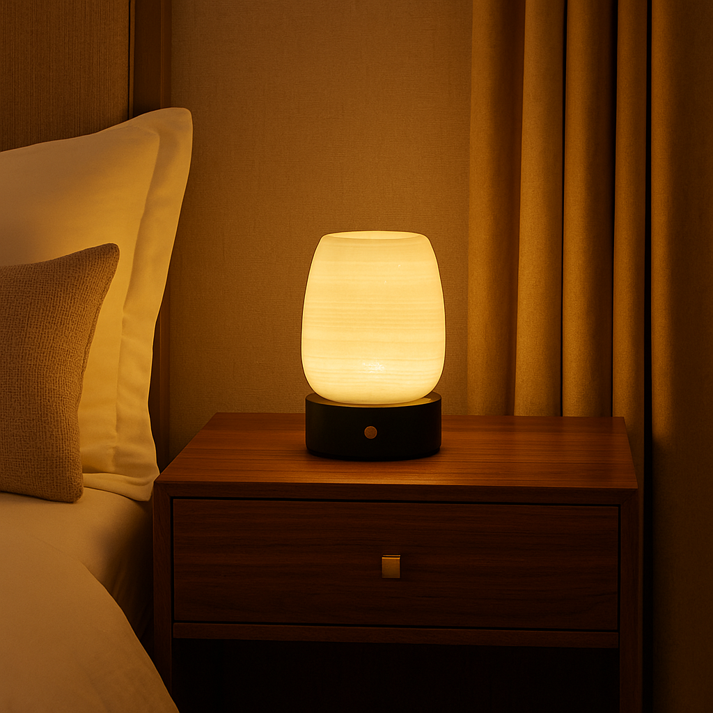 Marble Aromatherapy Lamp | 5 x 4 in | Solid Stone Diffuser | USB-C LED Night Light | Brick by Brick