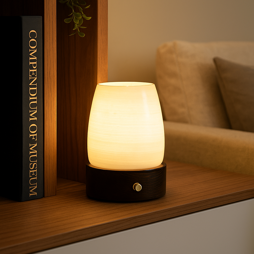 Marble Aromatherapy Lamp | 5 x 4 in | Solid Stone Diffuser | USB-C LED Night Light | Brick by Brick