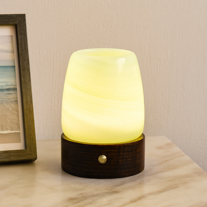 Marble Aromatherapy Lamp | 5 x 4 in | Solid Stone Diffuser | USB-C LED Night Light | Brick by Brick