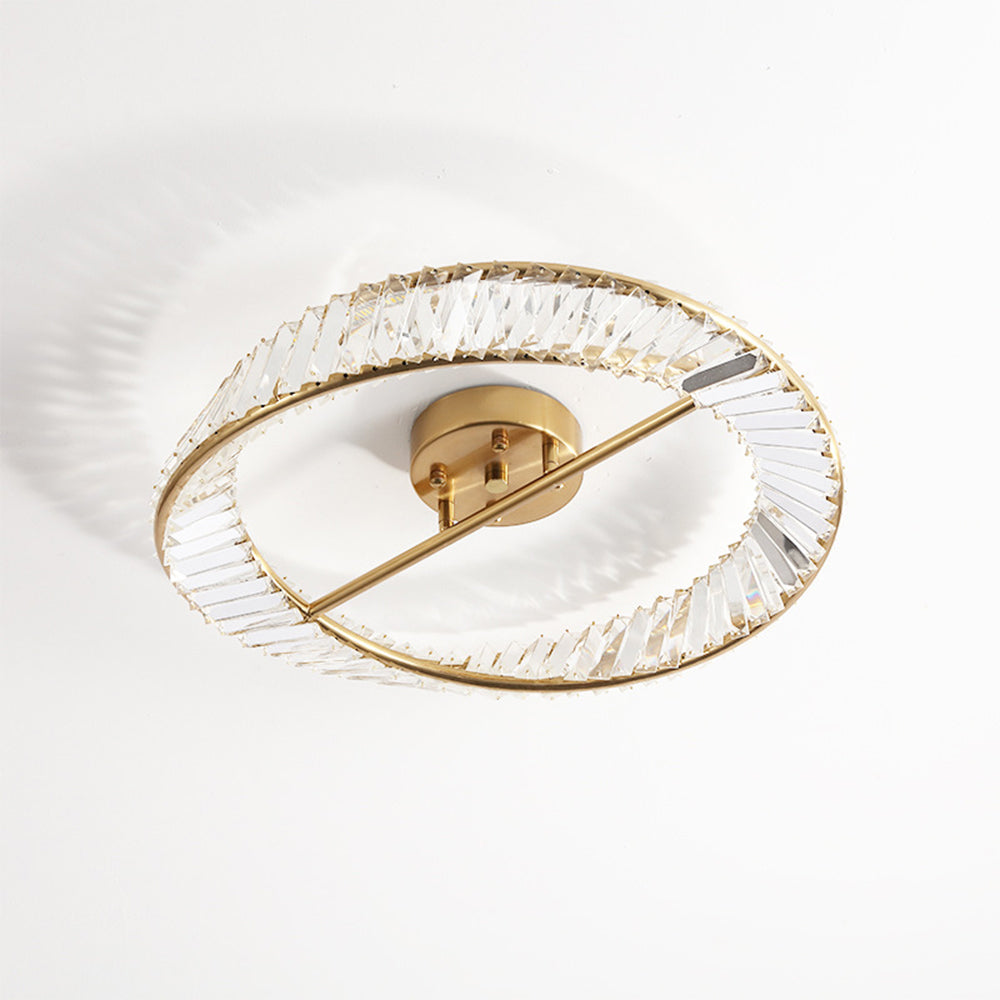 Crystal LED Round Ceiling Light | 15.8 or 19.69 in | Elegant Crystal and Stainless Steel Fixture | Soft Balanced Glow | Brick by Brick