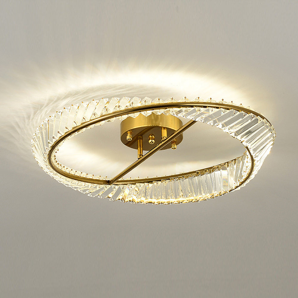 Crystal LED Round Ceiling Light | 15.8 or 19.69 in | Elegant Crystal and Stainless Steel Fixture | Soft Balanced Glow | Brick by Brick