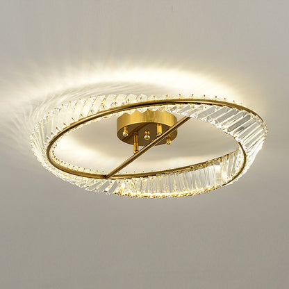 Crystal LED Round Ceiling Light | 15.8 or 19.69 in | Elegant Crystal and Stainless Steel Fixture | Soft Balanced Glow | Brick by Brick
