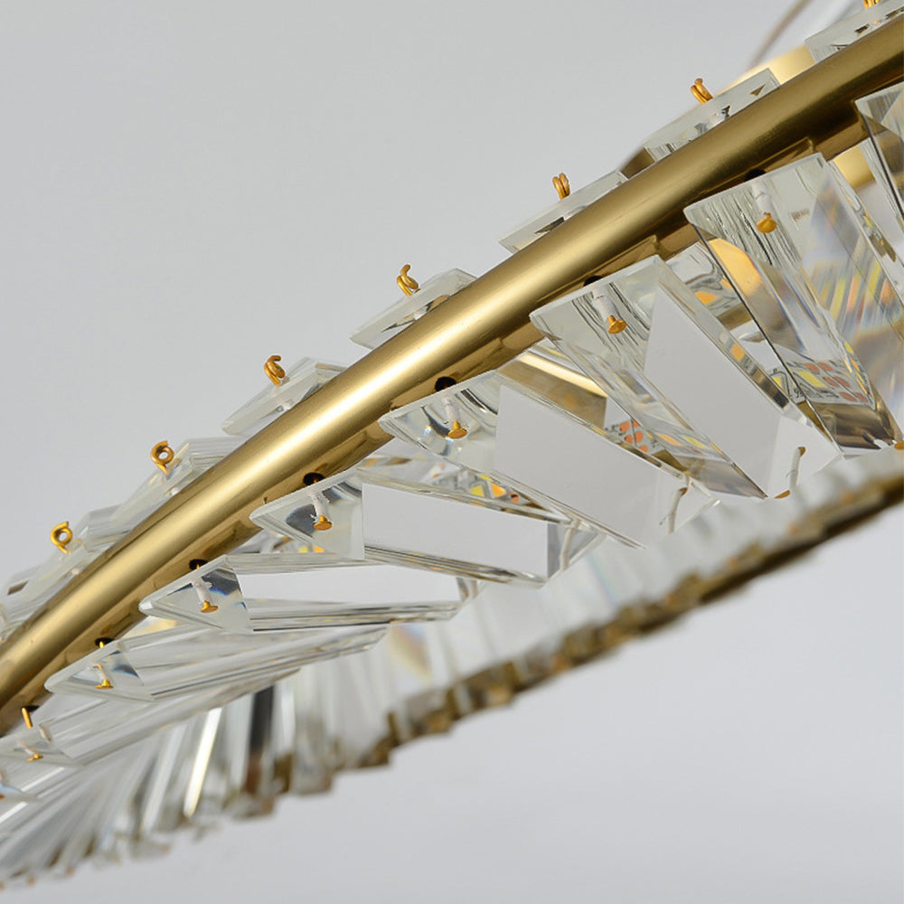 Crystal LED Round Ceiling Light | 15.8 or 19.69 in | Elegant Crystal and Stainless Steel Fixture | Soft Balanced Glow | Brick by Brick