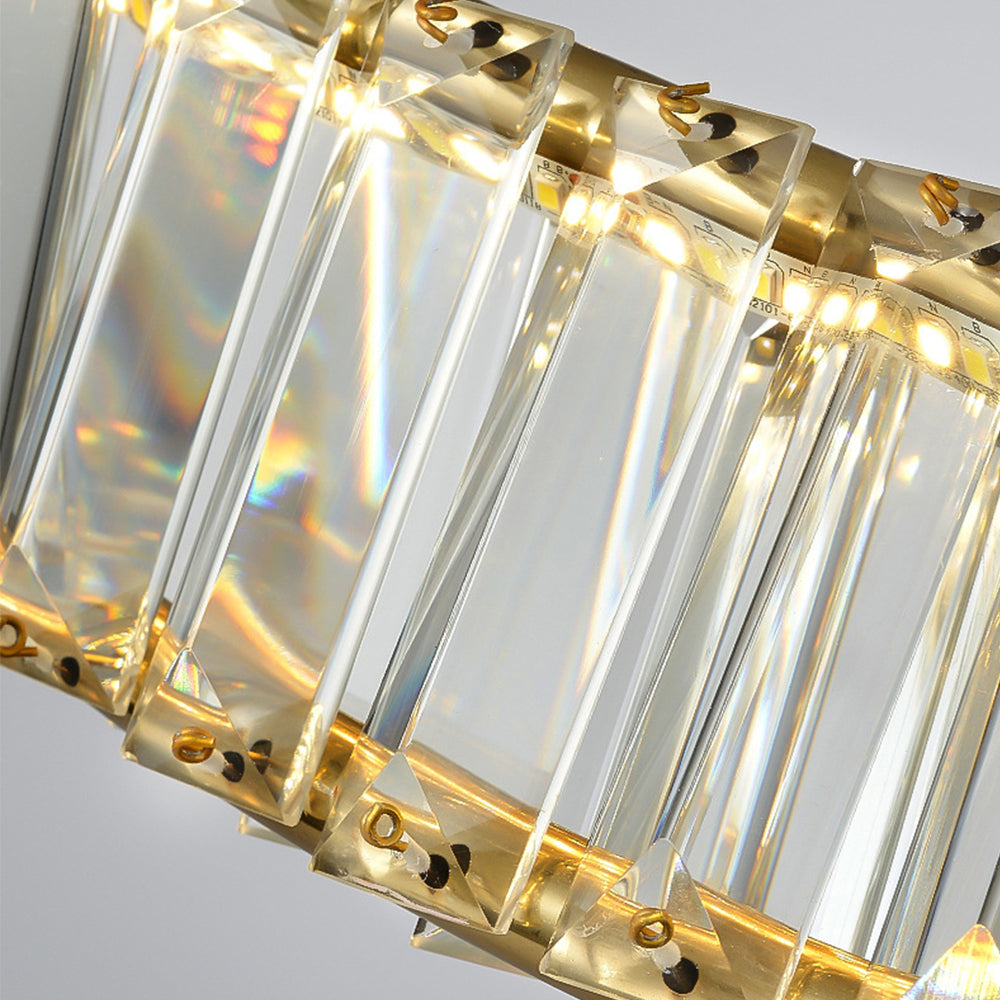 Crystal LED Round Ceiling Light | 15.8 or 19.69 in | Elegant Crystal and Stainless Steel Fixture | Soft Balanced Glow | Brick by Brick
