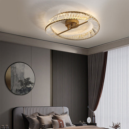 Crystal LED Round Ceiling Light | 15.8 or 19.69 in | Elegant Crystal and Stainless Steel Fixture | Soft Balanced Glow | Brick by Brick