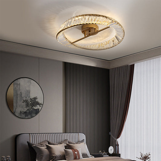 Crystal LED Round Ceiling Light | 15.8 or 19.69 in | Elegant Crystal and Stainless Steel Fixture | Soft Balanced Glow | Brick by Brick