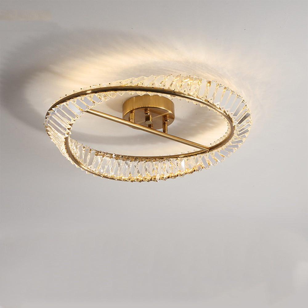 Crystal LED Round Ceiling Light | 15.8 or 19.69 in | Elegant Crystal and Stainless Steel Fixture | Soft Balanced Glow | Brick by Brick