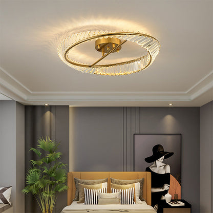 Crystal LED Round Ceiling Light | 15.8 or 19.69 in | Elegant Crystal and Stainless Steel Fixture | Soft Balanced Glow | Brick by Brick