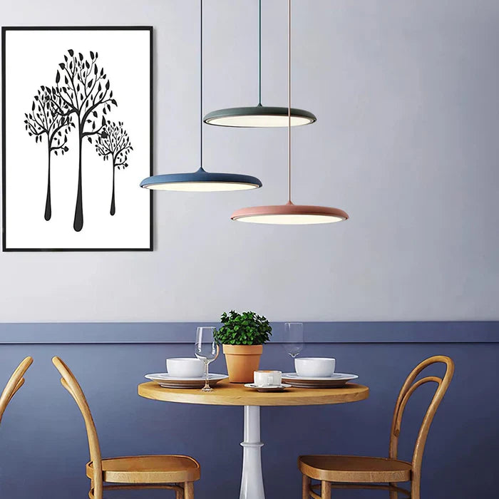 Cookie Pendant Light | 9.8 or 15.7 x 2.5 in | Modern Metal & Acrylic | LED Ceiling Lamp | Brick by Brick