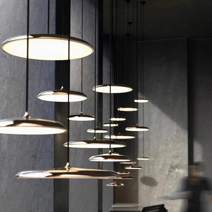 Cookie Pendant Light | 9.8 or 15.7 x 2.5 in | Modern Metal & Acrylic | LED Ceiling Lamp | Brick by Brick