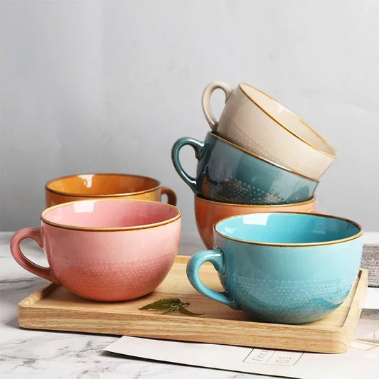 Magu Stoneware Mug | 12 oz Coffee Mug | Earthy Tones with Gold Rim | Durable Kitchen Accessory | Brick by Brick London 1