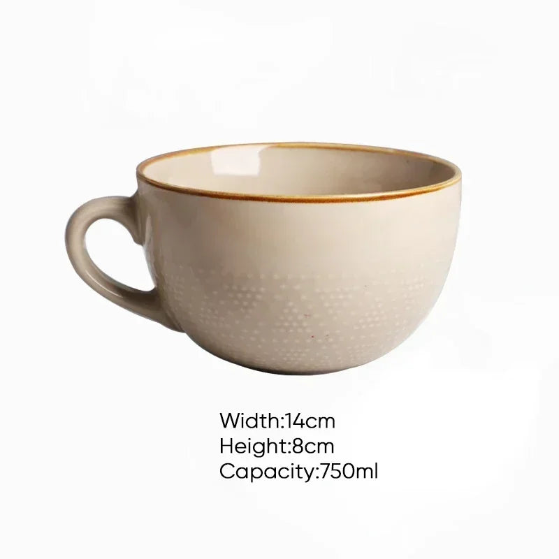 Magu Stoneware Mug | 12 oz Coffee Mug | Earthy Tones with Gold Rim | Durable Kitchen Accessory | Brick by Brick London 6
