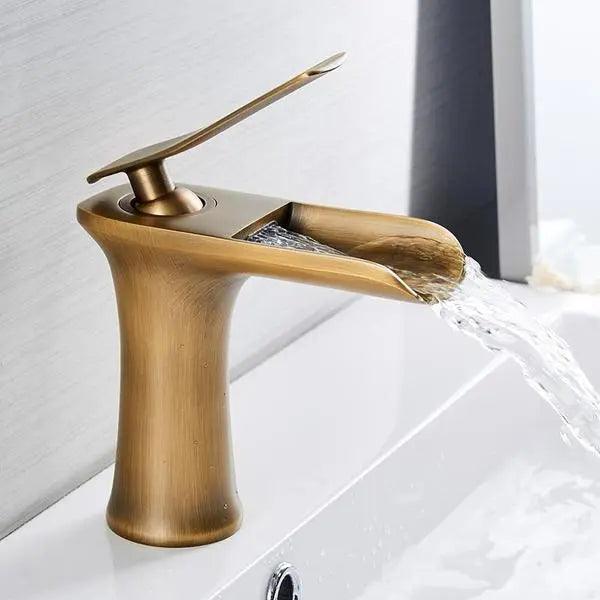 Contemporary Gold Bathroom Faucet | 6.1 in | Single Lever Basin Mixer | Solid Brass | Brick by Brick