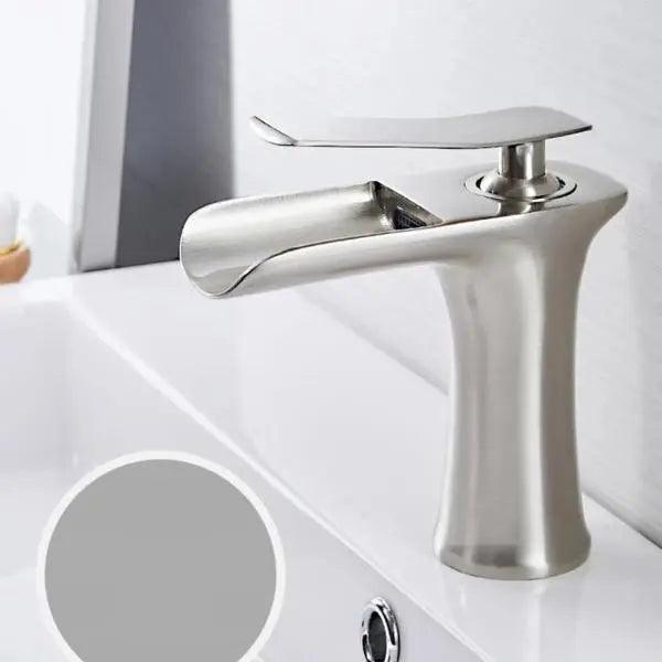 Contemporary Gold Bathroom Faucet | 6.1 in | Single Lever Basin Mixer | Solid Brass | Brick by Brick