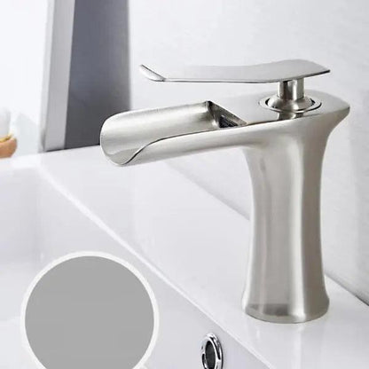 Contemporary Gold Bathroom Faucet | 6.1 in | Single Lever Basin Mixer | Solid Brass | Brick by Brick