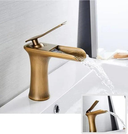 Contemporary Gold Bathroom Faucet | 6.1 in | Single Lever Basin Mixer | Solid Brass | Brick by Brick