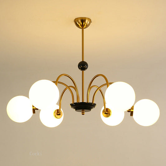 Modern Chrome Chandelier | Nordic Glass Ceiling Light | Contemporary Pendant Fixture | 220V–240V | Brick by Brick