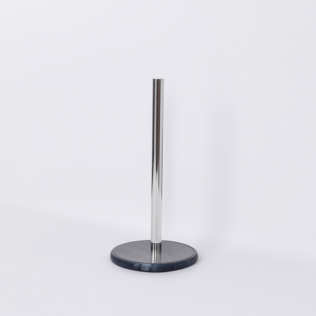 Marble Paper Towel Holder | 6 x 12.7 in | Solid Stone Base with Polished Metal Rod | Kitchen & Bathroom | Brick by Brick
