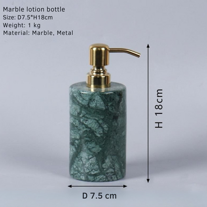 Emerald Vein Marble Soap Dispenser | 3.0 x 7.1 in | Solid Stone | Luxury Pump | Brick by Brick
