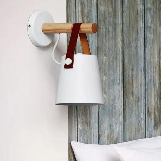 Marit Wooden Wall Light | 8.6 x 5.1x in | Nordic Wood & Metal Sconce | Bedroom Lighting | Brick by Brick