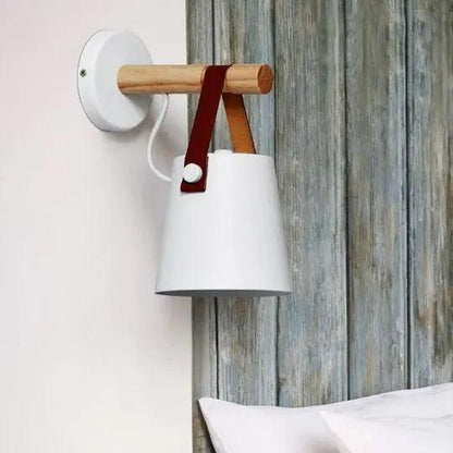 Marit Wooden Wall Light | 8.6 x 5.1x in | Nordic Wood & Metal Sconce | Bedroom Lighting | Brick by Brick
