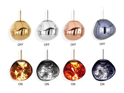 Glass Globe Pendant Light | 7.9 - 15.0 in | Glass Pendant | 4 Colors | Metal Frame | Brick by Brick