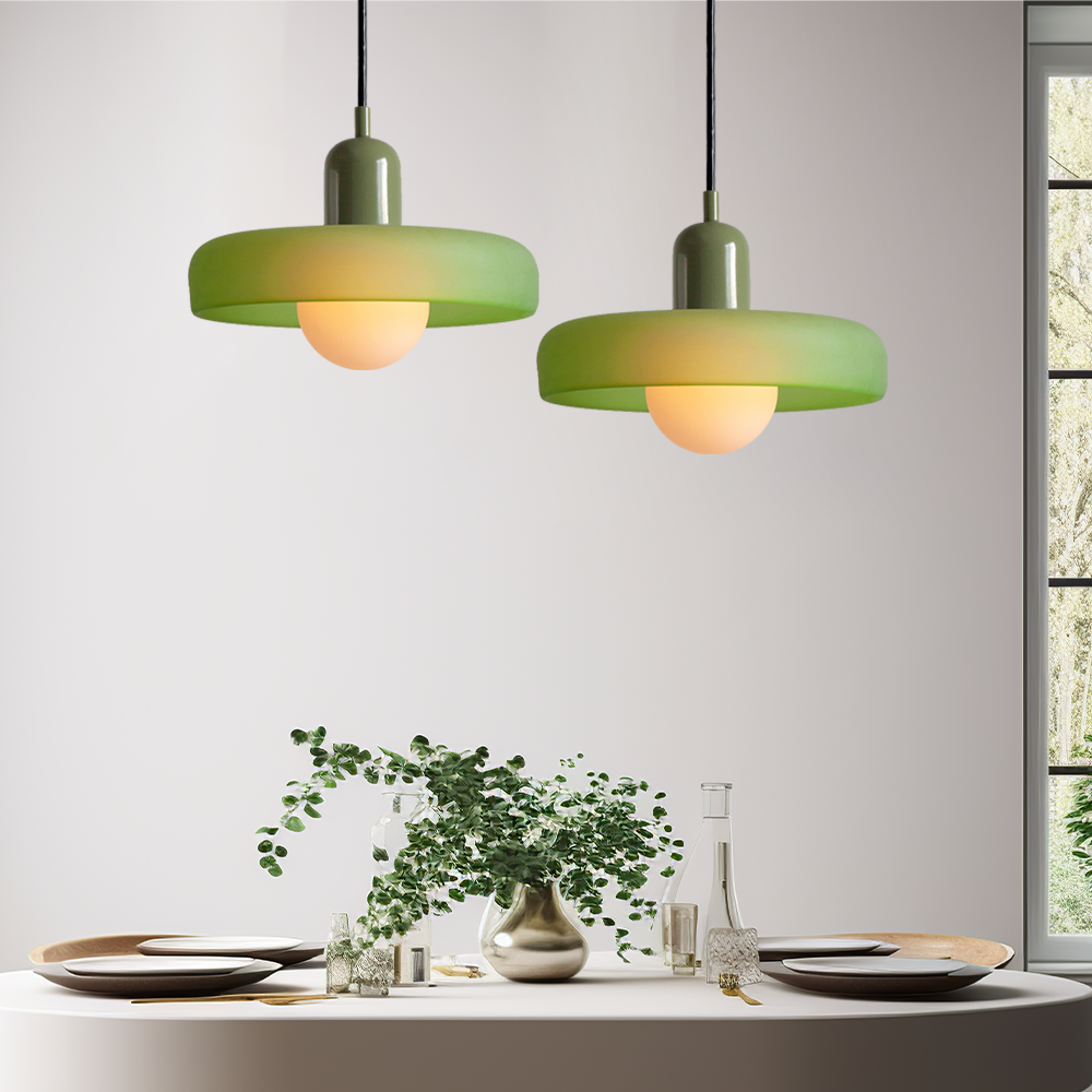 Modern Glass LED Pendant Light | H7.09"or H8.66" | Bauhaus-Inspired | Ceiling Fixture | Brick by Brick