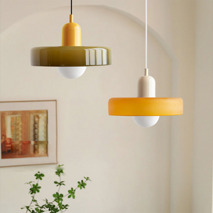 Modern Glass LED Pendant Light | H7.09"or H8.66" | Bauhaus-Inspired | Ceiling Fixture | Brick by Brick