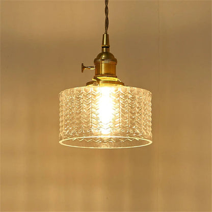 Cylinder Glass Pendant Light | Vintage Elegance | Adjustable Height 59" | Warm Glow for Modern Homes | Brick by Brick