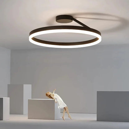 Modern Circle Ceiling Light | 19.7 x 6.3 in | LED Flush Mount Ceiling Light | Metal & Acrylic LED Fixture | Brick by Brick