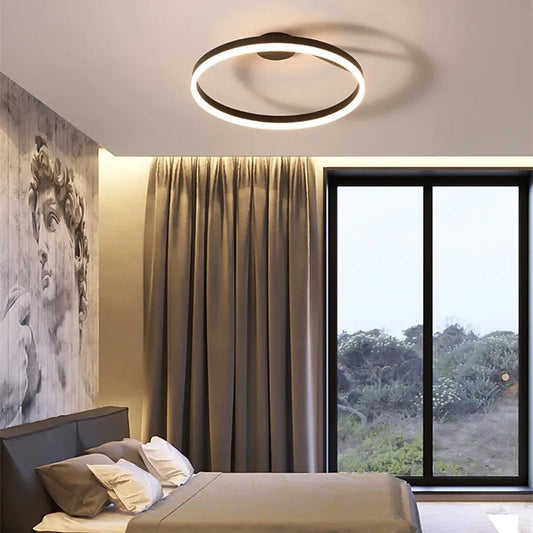 Modern Circle Ceiling Light | 19.7 x 6.3 in | LED Flush Mount Ceiling Light | Metal & Acrylic LED Fixture | Brick by Brick