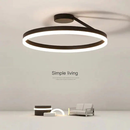 Modern Circle Ceiling Light | 19.7 x 6.3 in | LED Flush Mount Ceiling Light | Metal & Acrylic LED Fixture | Brick by Brick