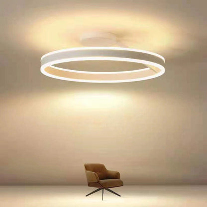 Modern Circle Ceiling Light | 19.7 x 6.3 in | LED Flush Mount Ceiling Light | Metal & Acrylic LED Fixture | Brick by Brick