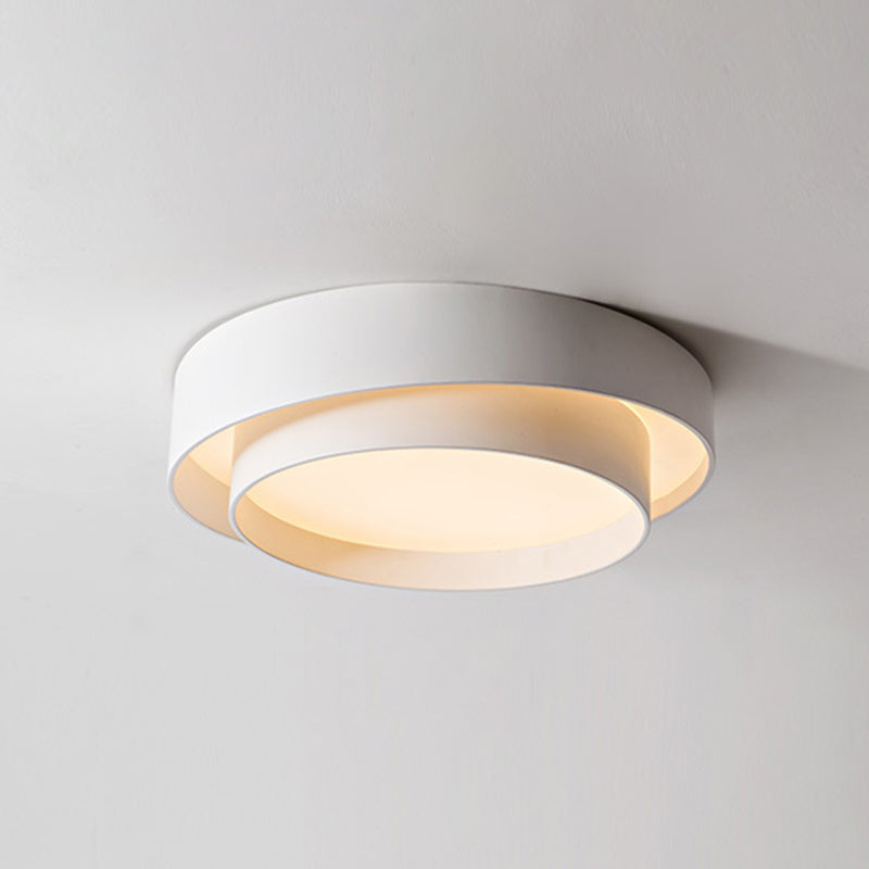 Modern Nordic White Metal LED Flush Mount Ceiling Light | Dimmable Fixture | Sizes 16, 20, 24 | Elegant Ceiling Light for Living Room, Bedroom & Hallway | Brick by Brick London 1