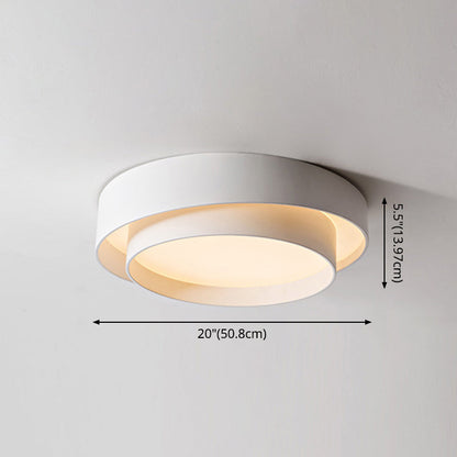 Modern Nordic White Metal LED Flush Mount Ceiling Light | Dimmable Fixture | Sizes 16, 20, 24 | Elegant Ceiling Light for Living Room, Bedroom & Hallway | Brick by Brick London 2