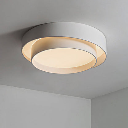 Modern Nordic White Metal LED Flush Mount Ceiling Light | Dimmable Fixture | Sizes 16, 20, 24 | Elegant Ceiling Light for Living Room, Bedroom & Hallway | Brick by Brick London 3