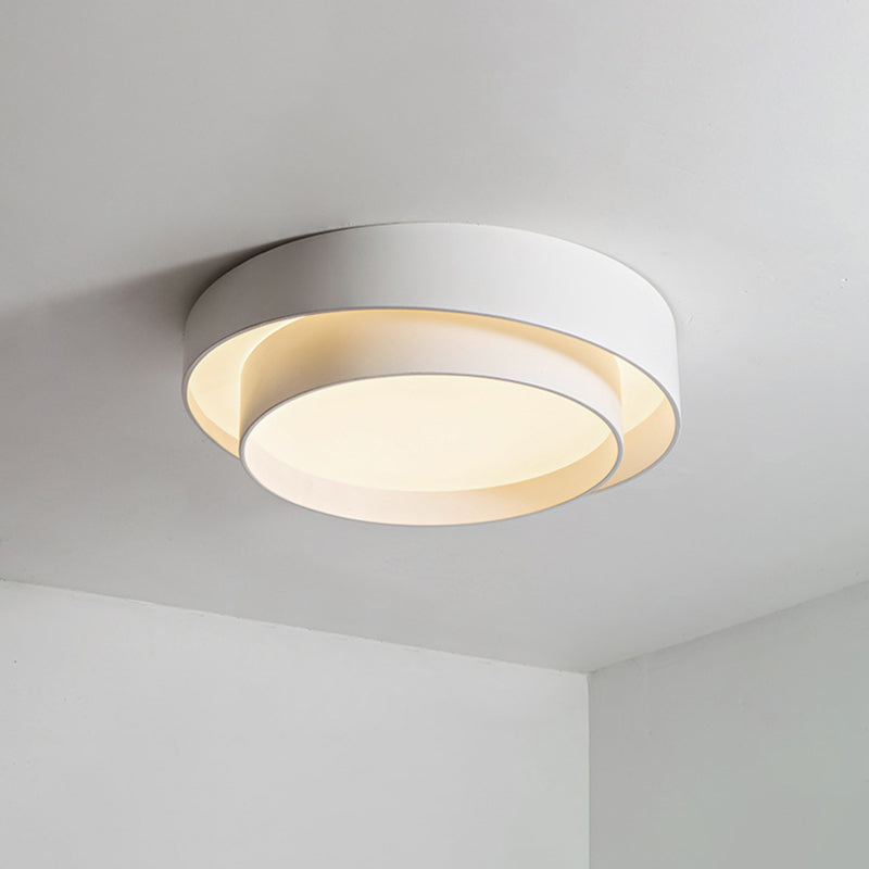 Modern Nordic White Metal LED Flush Mount Ceiling Light | Dimmable Fixture | Sizes 16, 20, 24 | Elegant Ceiling Light for Living Room, Bedroom & Hallway | Brick by Brick London 6