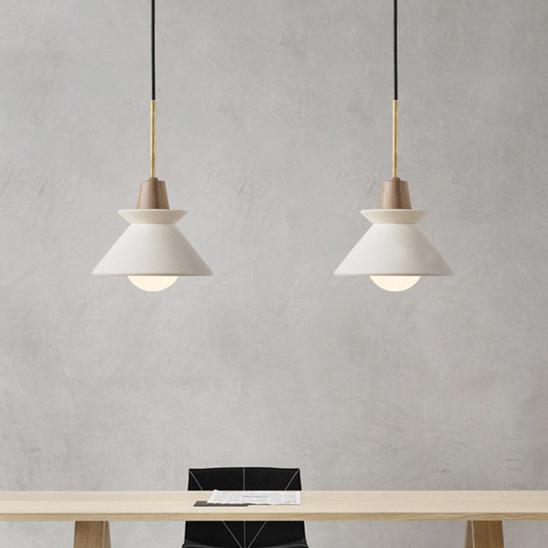 Modern White Bowl Shade LED Ceiling Light | Elegant Cement Fixture | Stylish Dining Room & Living Room Decor | Durable 10 x 8 Design | Brick by Brick London 1