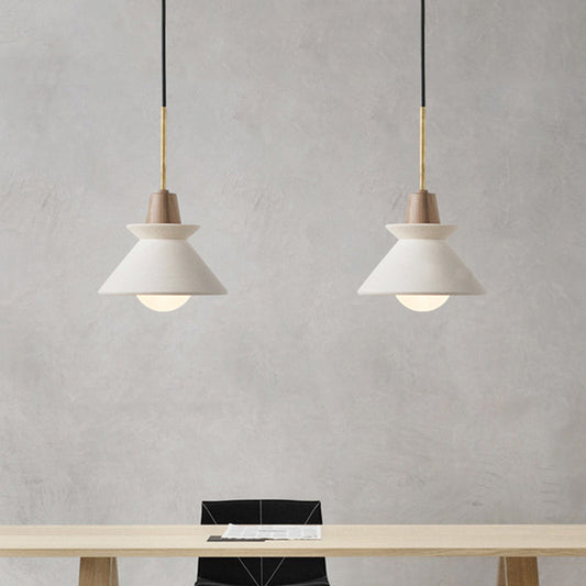 Modern White Bowl Shade LED Ceiling Light | Elegant Cement Fixture | Stylish Dining Room & Living Room Decor | Durable 10 x 8 Design | Brick by Brick London 1