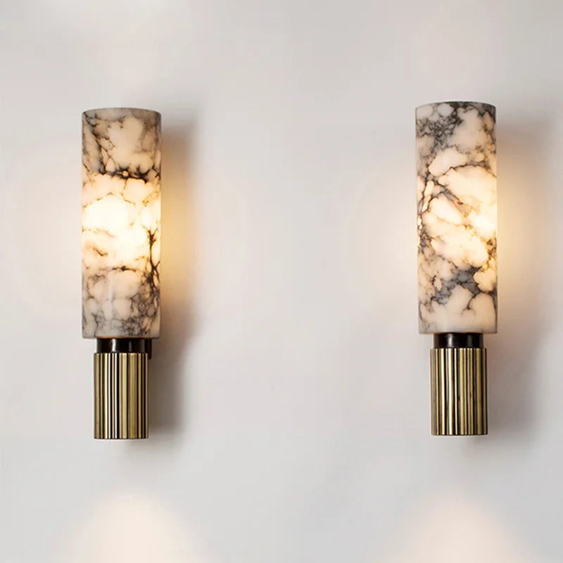 Aura Marble Wall Light | Real Stone LED Sconce | Warm & Cool White | Modern Luxury Lighting