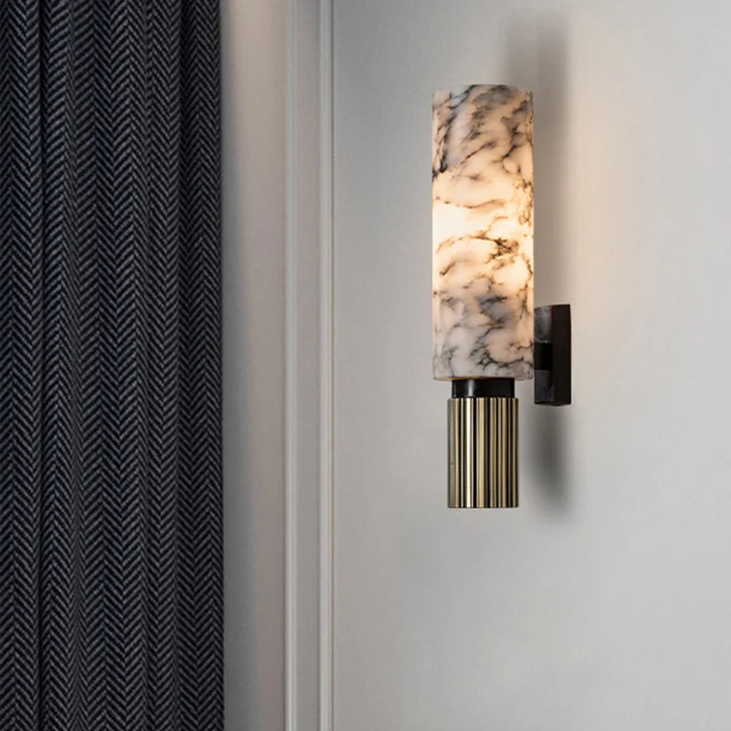 Aura Marble Wall Light | Real Stone LED Sconce | Warm & Cool White | Modern Luxury Lighting