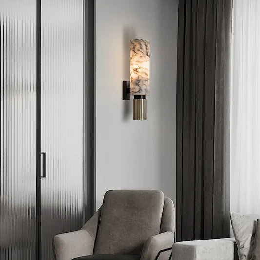 Aura Marble Wall Light | Real Stone LED Sconce | Warm & Cool White | Modern Luxury Lighting