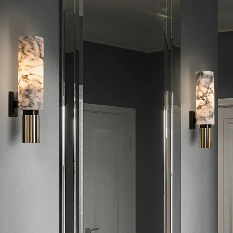 Aura Marble Wall Light | Real Stone LED Sconce | Warm & Cool White | Modern Luxury Lighting