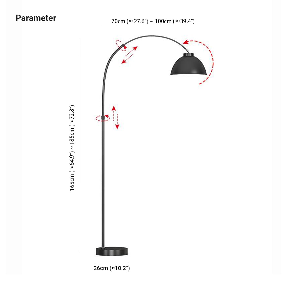 Contemporary Arc Floor Lamp | 73" Height | Metal Construction | 3 Color Options | Brick by Brick