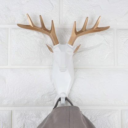 Resin Animal Wall Hook | Deer/Elephant/Unicorn | Onyx/Gold/Ivory | Durable & Decorative | Brick by Brick