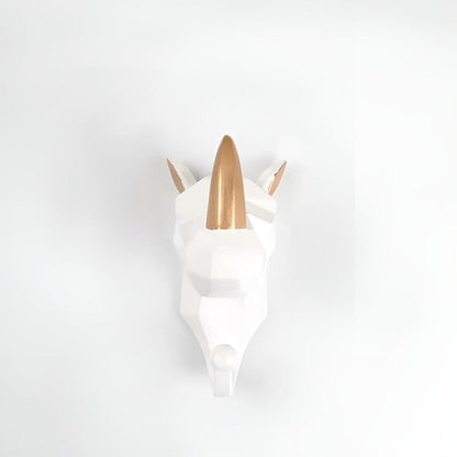 Resin Animal Wall Hook | Deer/Elephant/Unicorn | Onyx/Gold/Ivory | Durable & Decorative | Brick by Brick